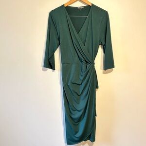 Berydress 3/4 sleeve wrap midi dress